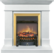 Каминокомплект California SFT (Разборный) - Белый с очагом Fobos FX M Brass