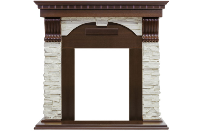 Каминокомплект Dublin угловой - Темный дуб / Сланец белый с очагом Majestic FX Black в Ижевске Каминокомплект Dublin угловой - Темный дуб / Сланец белый с очагом Majestic FX Black в Ижевске