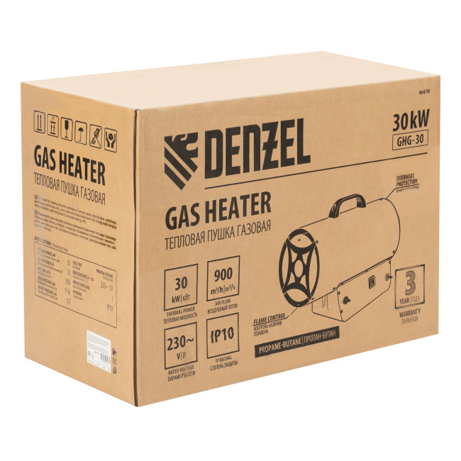 Газовая тепловая пушка GHG-30, 30 кВт, 900 м3/ч, пропан-бутан Denzel в Ижевске Газовая тепловая пушка GHG-30, 30 кВт, 900 м3/ч, пропан-бутан Denzel в Ижевске