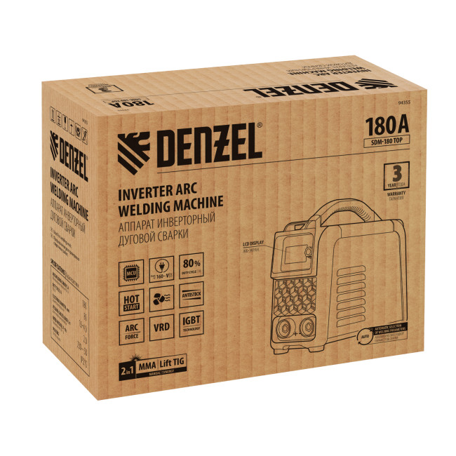 Аппарат инвертор. дуговой сварки SDM-180 Top, 180 А, ПВ 80% Denzel в Ижевске Аппарат инвертор. дуговой сварки SDM-180 Top, 180 А, ПВ 80% Denzel в Ижевске